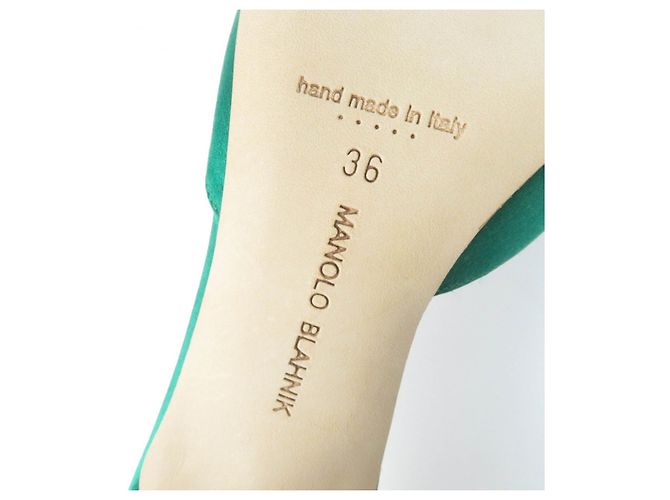 Mules de satén Hangisi de Manolo Blahnik en verde - vista 11