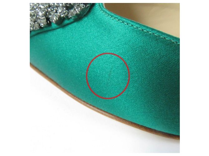 Mules de satén Hangisi de Manolo Blahnik en verde - vista 12