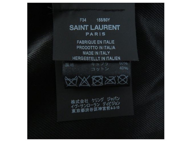 Yves Saint Laurent Saint Laurent Lederjacke, Mehrpin-Abzeichen, schwarz - Ansicht 10