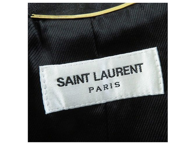 Yves Saint Laurent Saint Laurent Lederjacke, Mehrpin-Abzeichen, schwarz - Ansicht 9