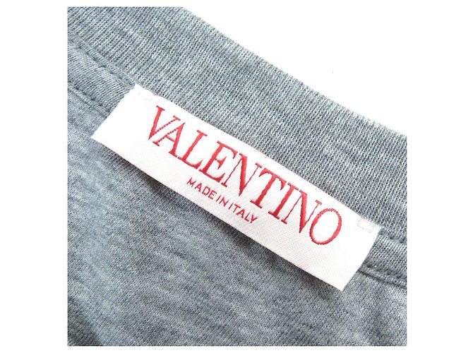 Camiseta Logo Valentino Rockstud Gris L Castaño - vista 4