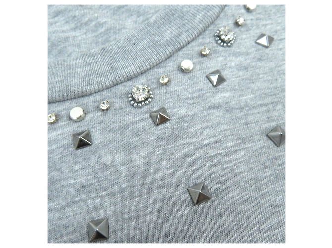 Camiseta Logo Valentino Rockstud Gris L Castaño - vista 9