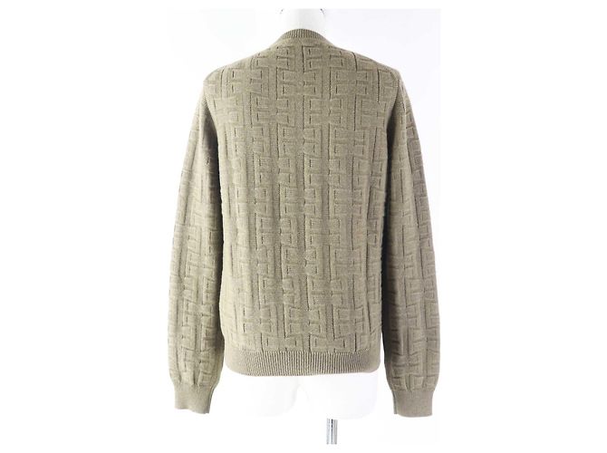 Hermès Ropa de loungewear de lana Hermes Voyage H en relieve gris Caqui - vista 4