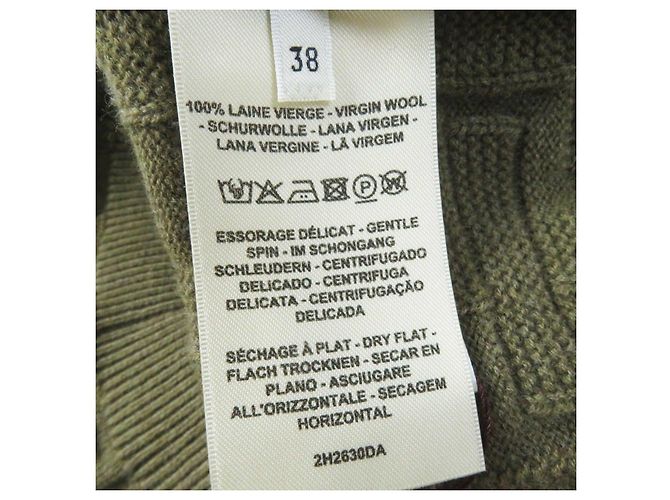 Hermès Ropa de loungewear de lana Hermes Voyage H en relieve gris Caqui - vista 9