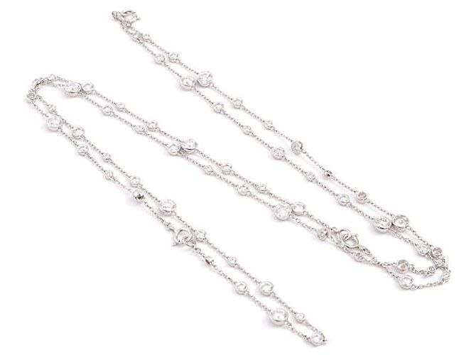 Autre Marque Collar largo de diamantes Milgrain Gimel PT950 PT850 Platino - vista 2