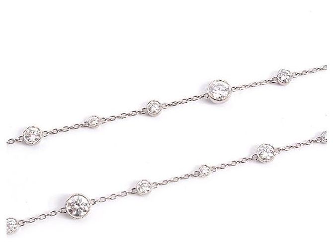 Autre Marque Collar largo de diamantes Milgrain Gimel PT950 PT850 Platino - vista 3