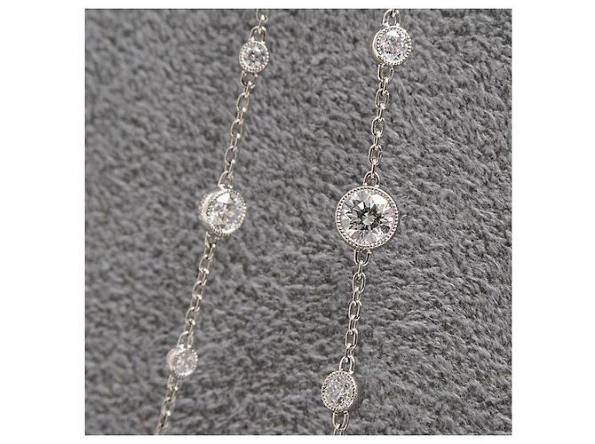 Autre Marque Collar largo de diamantes Milgrain Gimel PT950 PT850 Platino - vista 9