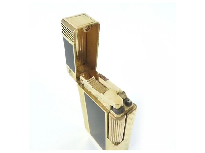Autre Marque Dupont Line 1 Lacquer Roller Gas Lighter Black Gold - view 5