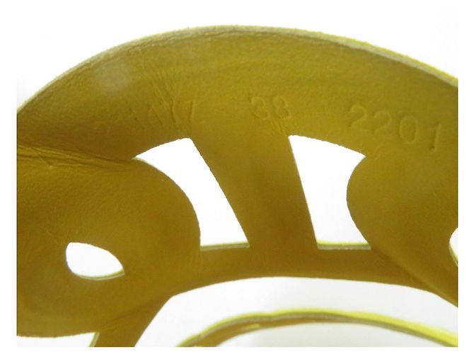 Hermès HERMES Sandali in Suede Chaine d'Ancre Giallo 38 - vista 10