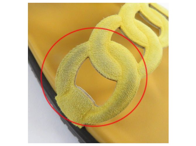 Hermès HERMES Sandali in Suede Chaine d'Ancre Giallo 38 - vista 12
