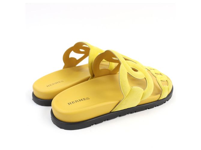Hermès HERMES Sandali in Suede Chaine d'Ancre Giallo 38 - vista 3