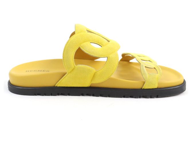 Hermès HERMES Sandali in Suede Chaine d'Ancre Giallo 38 - vista 6