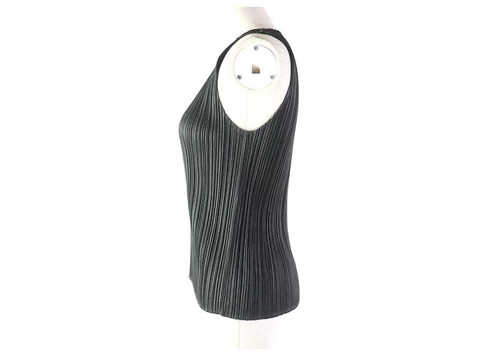 Autre Marque Top sin mangas U-neck PLEATS PLEASE gris oscuro - vista 2