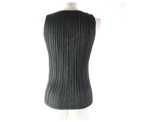 Autre Marque Top sin mangas U-neck PLEATS PLEASE gris oscuro - vista 3