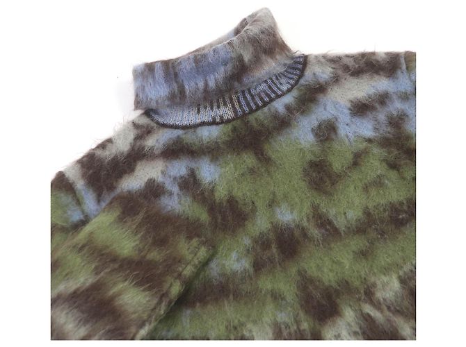 Suéter de cuello alto de mohair y nylon con logo de Louis Vuitton M Verde - vista 2