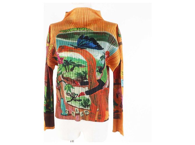 Autre Marque Issey Miyake Polyester Dinosaur Hochkragenoberteil Mehrfarben - Ansicht 3