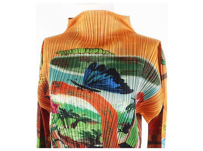 Autre Marque Issey Miyake Polyester Dinosaur Hochkragenoberteil Mehrfarben - Ansicht 4