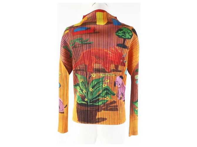 Autre Marque Issey Miyake Polyester Dinosaur Hochkragenoberteil Mehrfarben - Ansicht 6