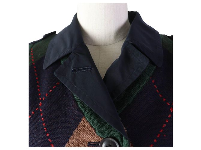 Autre Marque Kolor Argyle Vest Layered Coat Navy Women Navy blue - view 4