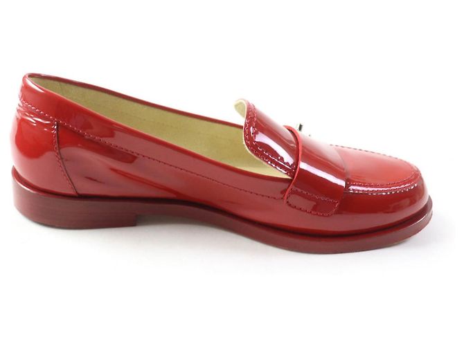 Chanel Lackleder Slipper Rot Silber 35 1/2C - Ansicht 6