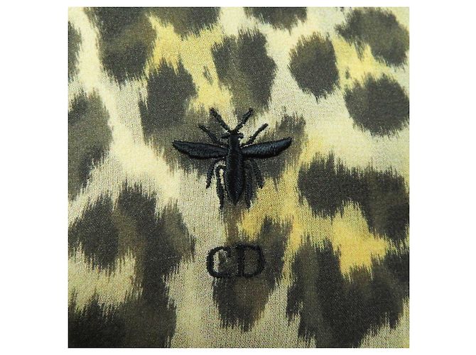 Camicia in seta Dior con ricamo di ape e stampa leopardata - vista 5