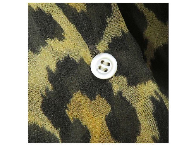 Camicia in seta Dior con ricamo di ape e stampa leopardata - vista 6