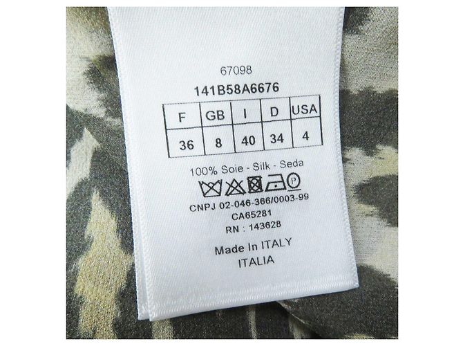 Camicia in seta Dior con ricamo di ape e stampa leopardata - vista 8