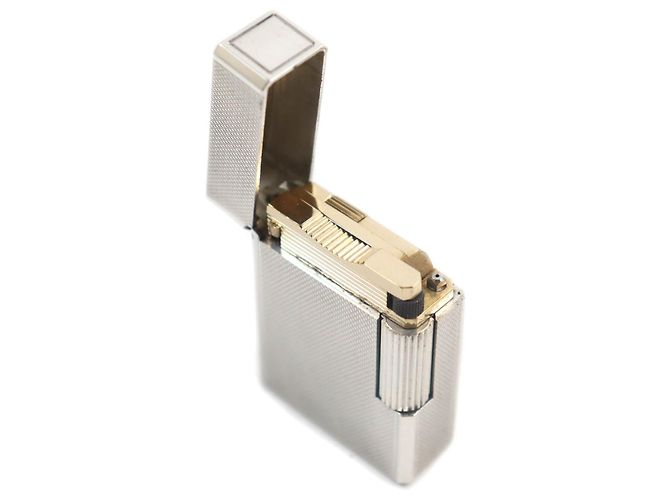 MCM Dupont Line 1 Short Roller Gas Lighter Silver - view 3