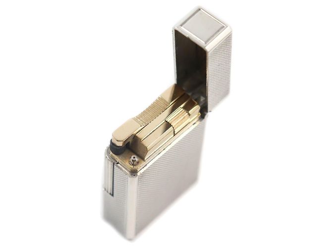 MCM Dupont Line 1 Short Roller Gas Lighter Silver - view 4