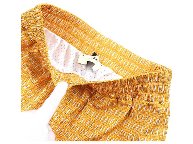 Fendi FF Logo Swim Shorts Yellow XS - view 3