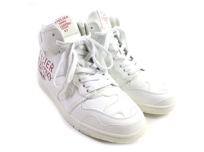 Sneakers in pelle Valentino alte bianche e rosse - vista 3