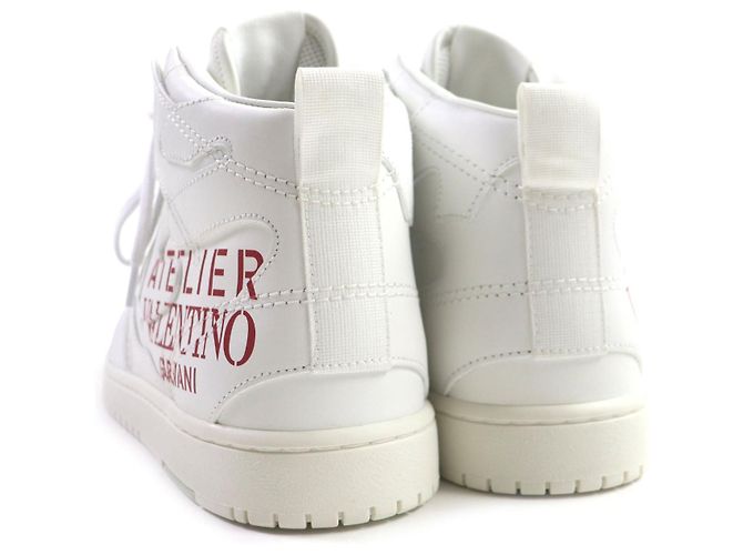 Sneakers in pelle Valentino alte bianche e rosse - vista 4