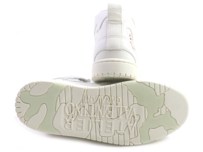 Sneakers in pelle Valentino alte bianche e rosse - vista 5