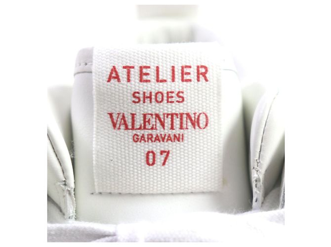 Sneakers in pelle Valentino alte bianche e rosse - vista 8