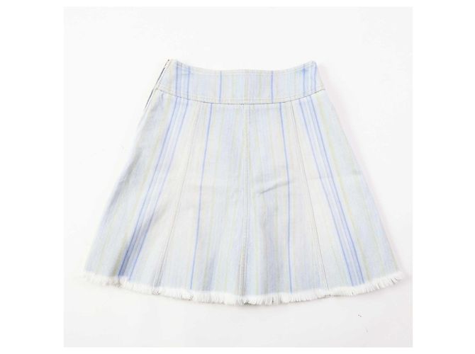 Falda de mezclilla a rayas Chanel azul claro 34 - vista 3
