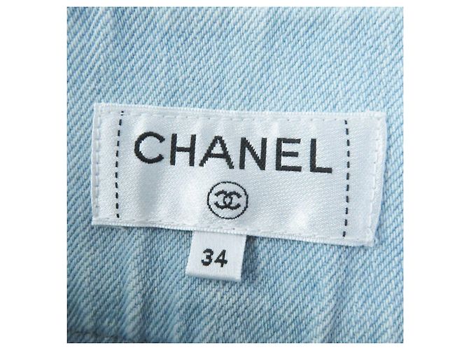 Falda de mezclilla a rayas Chanel azul claro 34 - vista 9