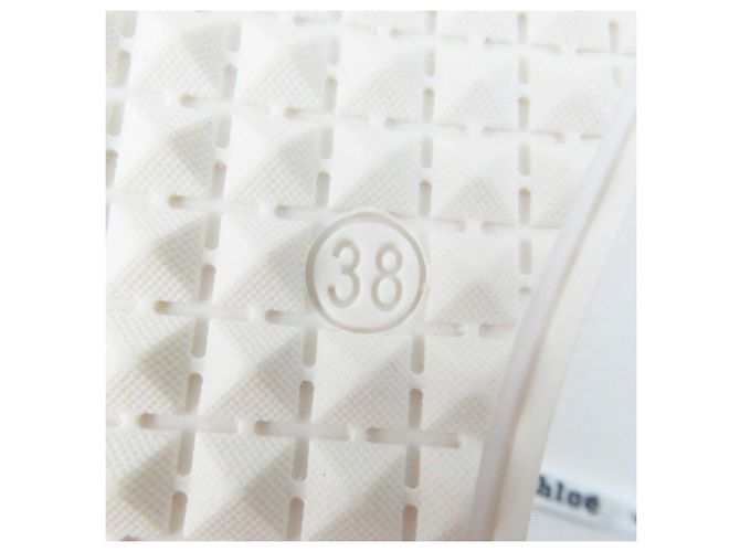 Chloé Sneakers in pelle beige Chloe ESSIE Logo 38 - vista 10
