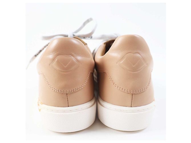 Chloé Sneakers in pelle beige Chloe ESSIE Logo 38 - vista 3