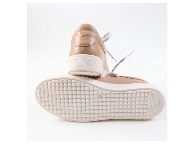 Chloé Sneakers in pelle beige Chloe ESSIE Logo 38 - vista 5