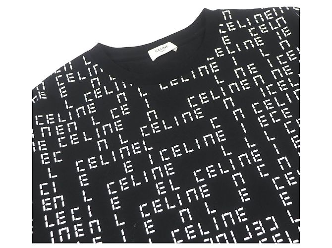 Céline Camiseta de cuello redondo con estampado de logo Celine en algodón - vista 2