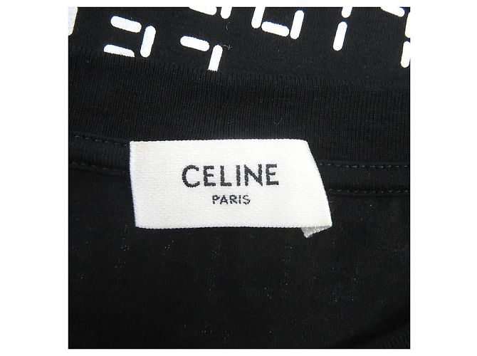 Céline Camiseta de cuello redondo con estampado de logo Celine en algodón - vista 5
