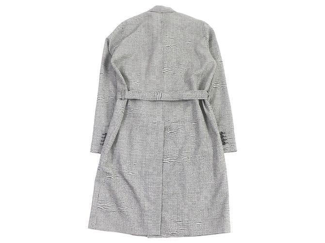 Dior Wool Houndstooth Chesterfield Coat 44 Black - view 4