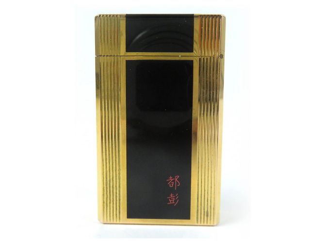 Autre Marque Dupont Line 1 Lacquer Roller Gas Lighter Black Gold - view 3