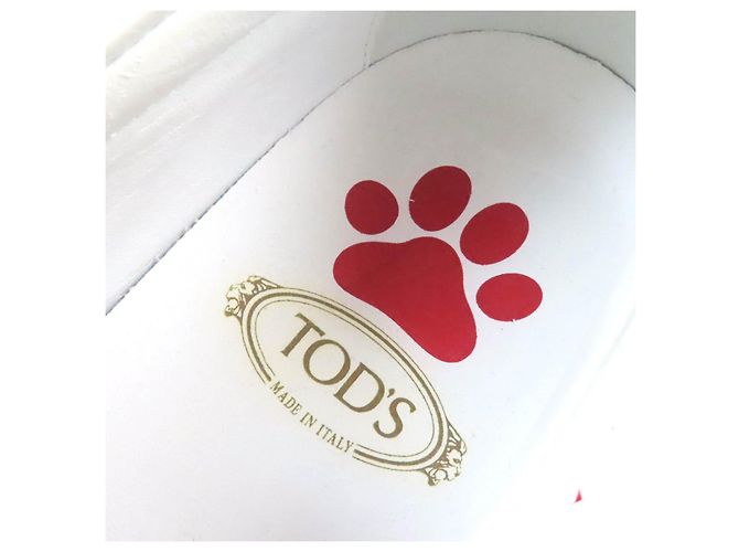 Sneakers Slip-On in Pelle Tod's Bianche Rosse 38 - vista 10