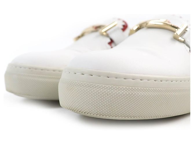 Sneakers Slip-On in Pelle Tod's Bianche Rosse 38 - vista 5