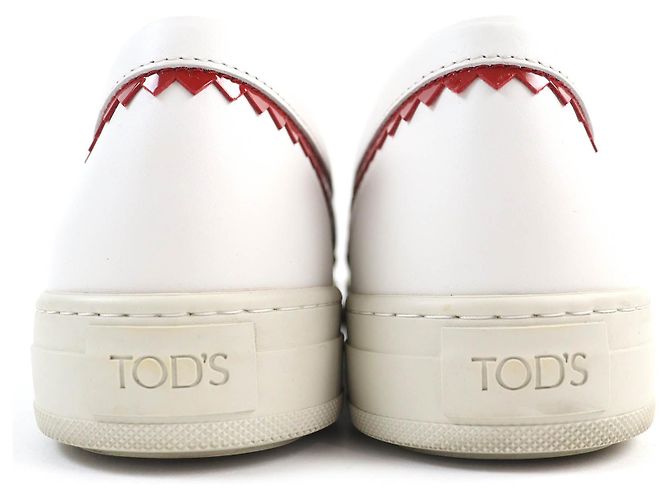 Sneakers Slip-On in Pelle Tod's Bianche Rosse 38 - vista 6