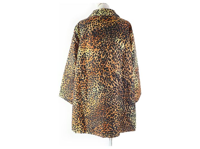 Autre Marque LEONARD FASHION Silk Polyester Leopard Coat Brown - view 3