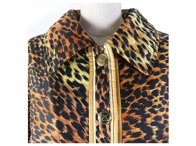Autre Marque LEONARD FASHION Silk Polyester Leopard Coat Brown - view 4