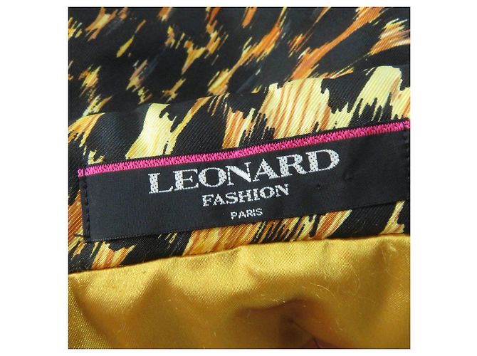 Autre Marque LEONARD FASHION Silk Polyester Leopard Coat Brown - view 7