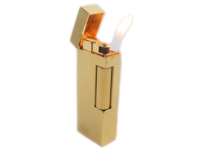 Autre Marque Dunhill Square Pattern Gas Lighter Gold Golden - view 4